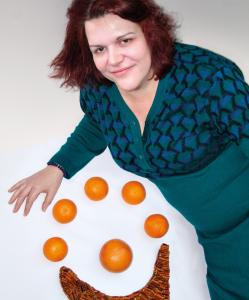 Artist Helen Mint with her artwork for the 2016 Buxton Fringe Programme cover